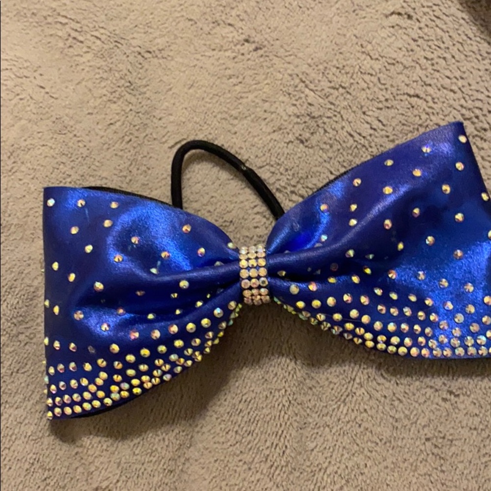 blue with rhinestone bow